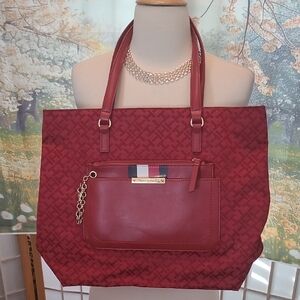Tommy Hilfiger Burgundy Tote Bag